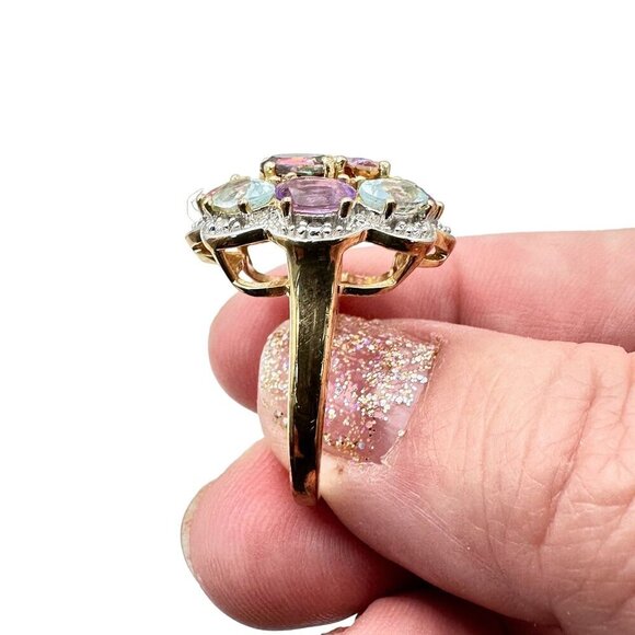 CID Clyde Duneier Womens Ring Sterling Silver Multi Gemstone Alexandrite Size 9 - Picture 8 of 10